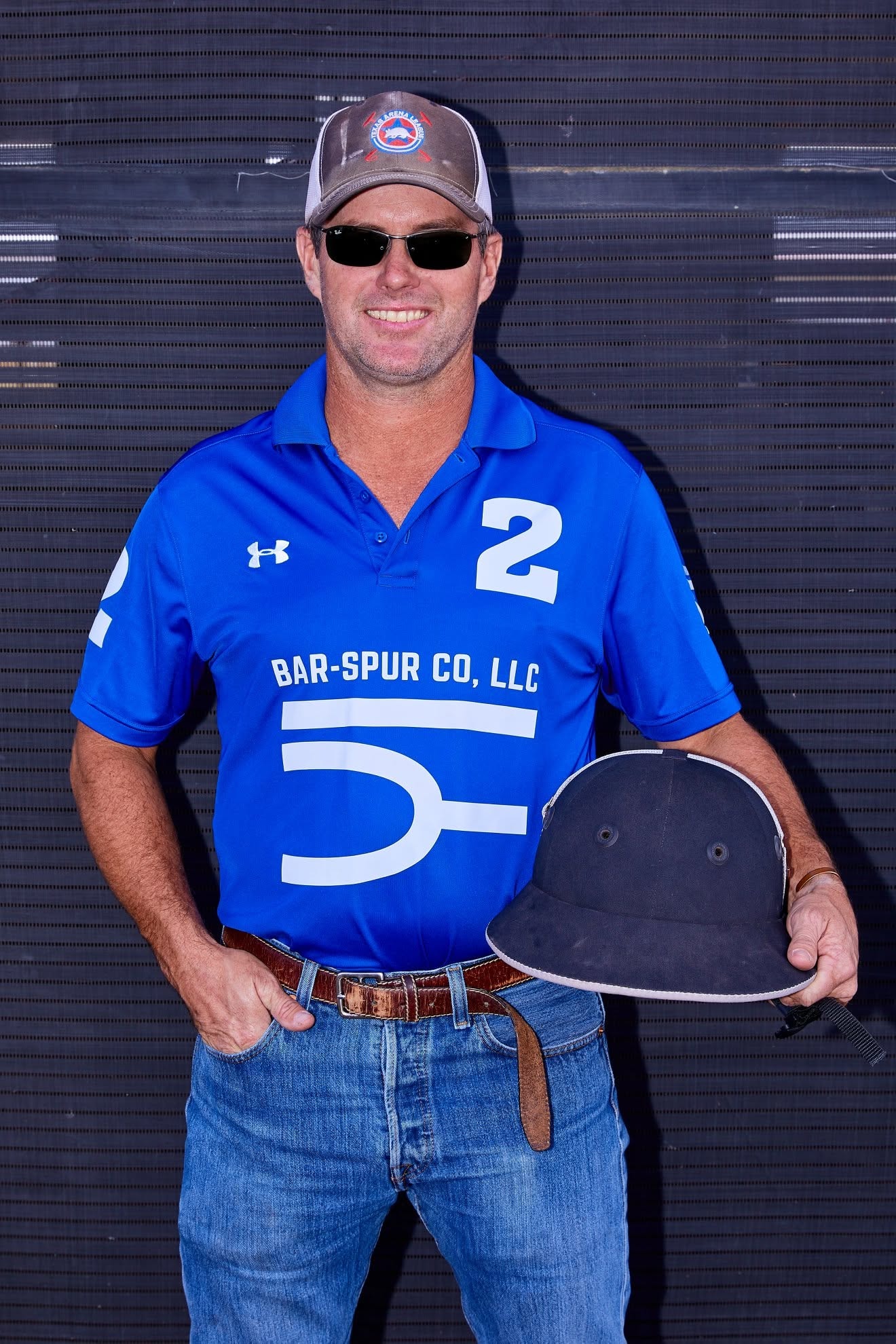 Bar Spur Co polo player in sponsored jersey